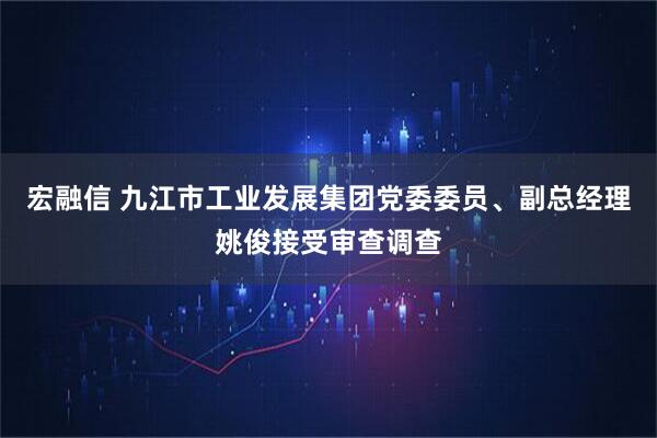 宏融信 九江市工业发展集团党委委员、副总经理姚俊接受审查调查