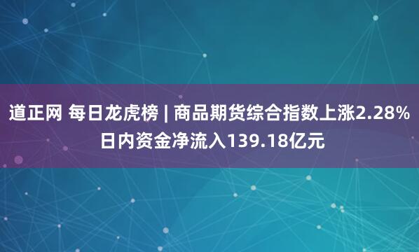 道正网 每日龙虎榜 | 商品期货综合指数上涨2.28% 日内资金净流入139.18亿元
